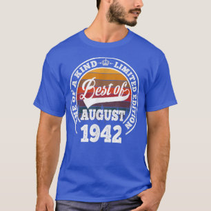 T-shirt Best Of August 1942 80th Birthday Don Pour 80 Year