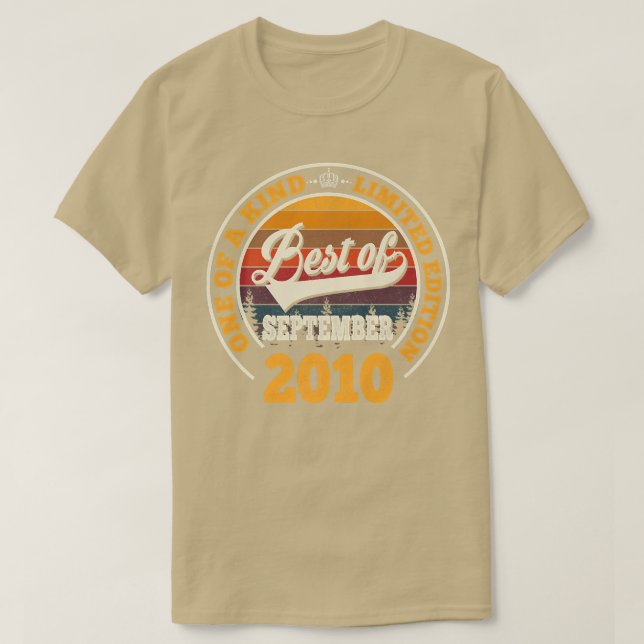 T-shirt Best Of September 2010 12th Birthday Gift For 12 Y (Design devant)