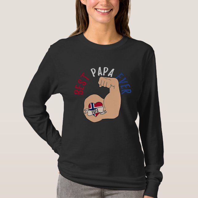 T-shirt Best Papa Ever Norwegian Dad Fathers Day (Devant)