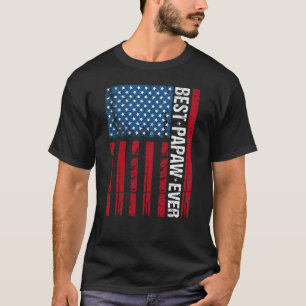 T-shirt Best Papaw Ever Us Drapeau grand-père Fête des pèr