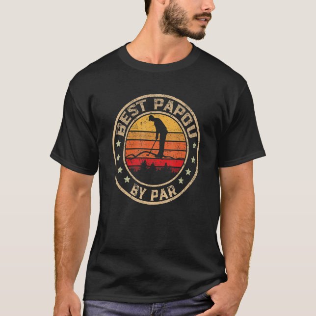 T-shirt Best Papou By Par Fête des pères Golf De Golf (Devant)