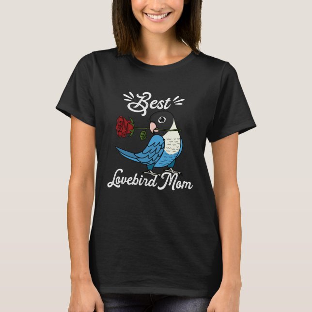 T-shirt Best Parrot Mom I Blue masked Lovebird (Devant)