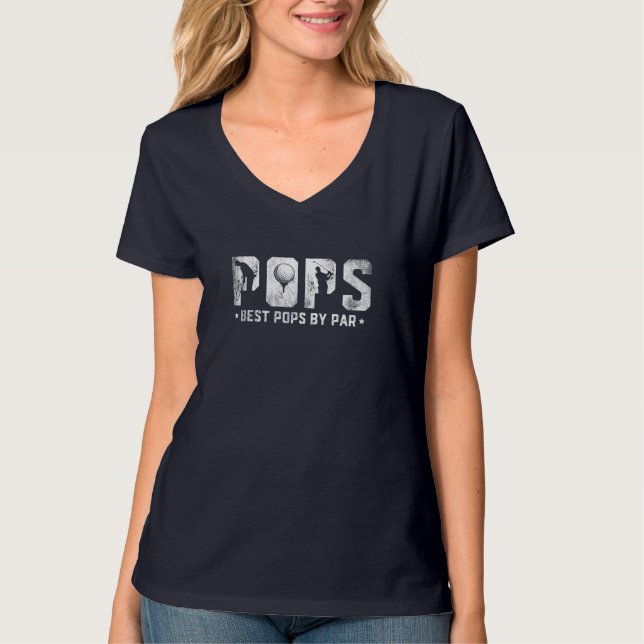 T-shirt Best Pops By Par Fête des pères Golf (Devant)