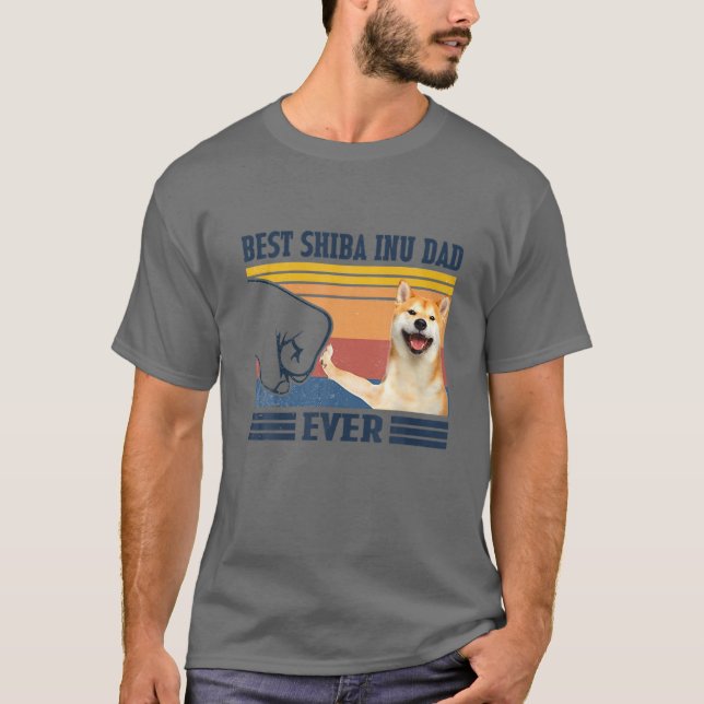 T-shirt Best Shiba Inu Papa Jamais Fête des pères Noël (Devant)