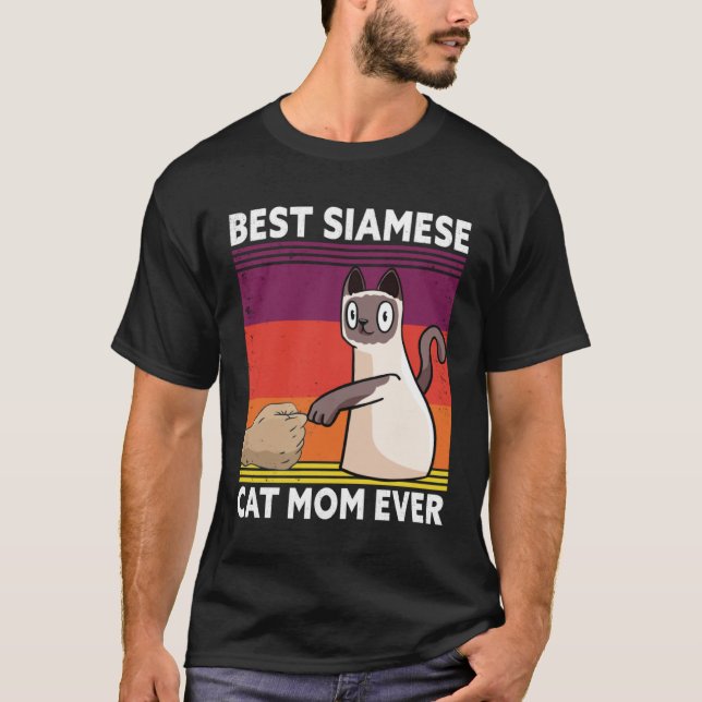 T-shirt Best Siamese Cat Mom Ever  Cat (Devant)