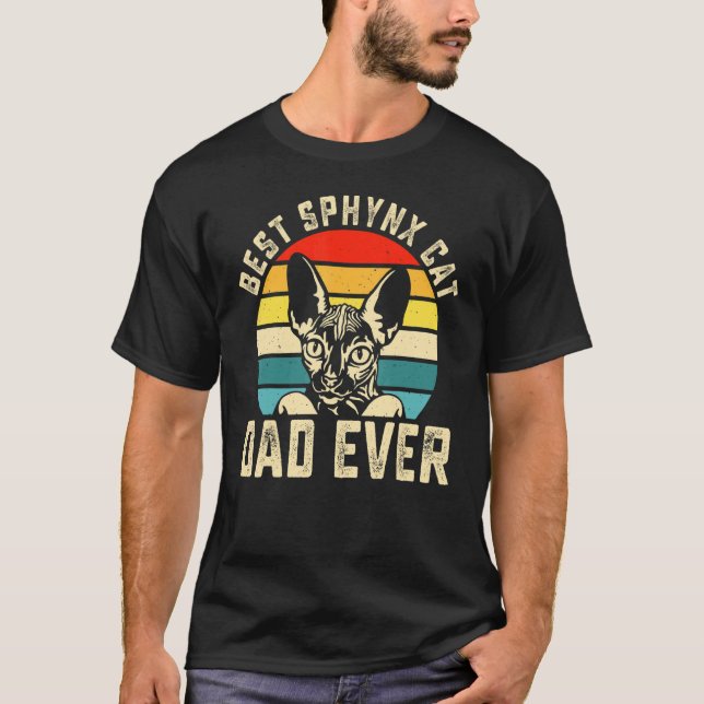 T-shirt Best Sphynx Cat Dad Ever   Cat   Father Mens (Devant)