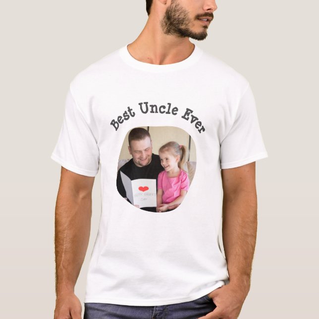 T-shirt Best Uncle Ever téléchargez votre photo de famille (Devant)