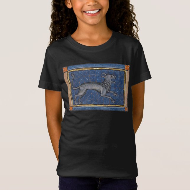 T-Shirt Bestiaire médiéval Hyena c. 1270 (Devant)