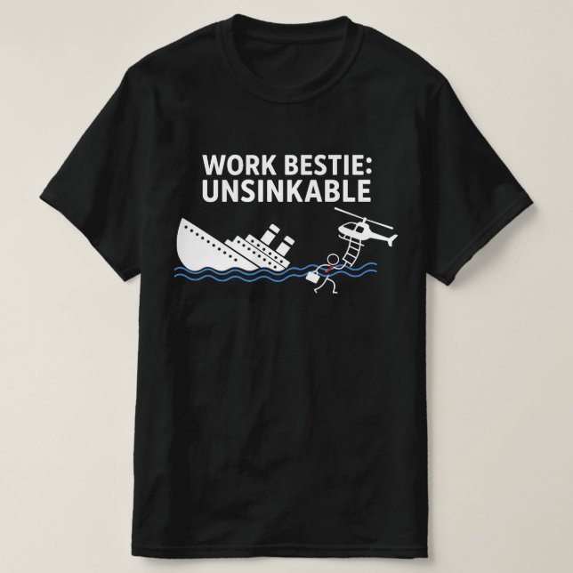 T-shirt Bestie de travail insubmersible - Retro Office Hum (Design devant)