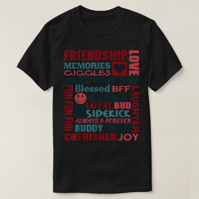 T-shirt Bestie Friendship Collage Best Friends BFF Cadeau  (Design devant)