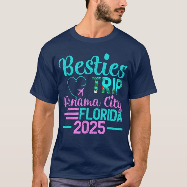 T-shirt Besties Voyage 2025 Vacances d'été Floride Panama  (Devant)