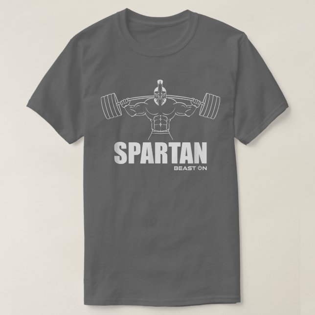 T-shirt Bête Spartiate Sur Gym Motivation Fitness Sa (Design devant)