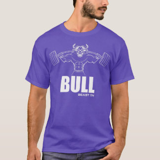 T-shirt Bête Taureau Sur Fitness Gym Motivation Fitness Sa