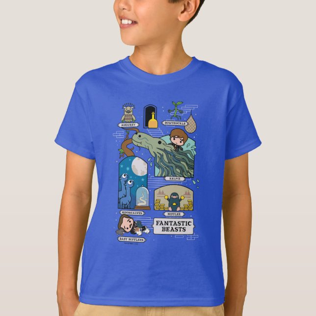 T-shirt Bêtes De Cartoon Dans Les Habitats (Devant)