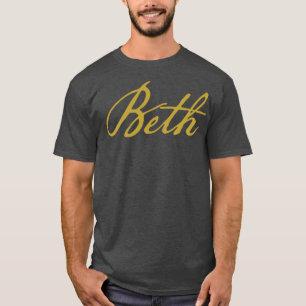 T-shirt Beth Typography Gold Script
