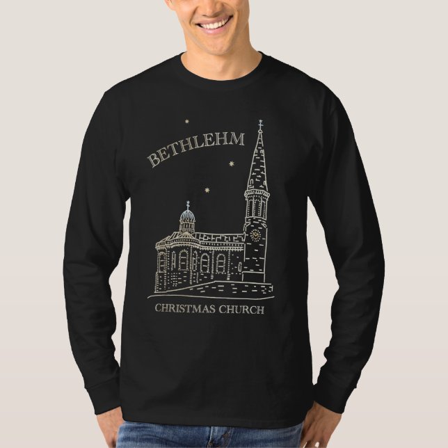 T-shirt Bethlehem Hand Drawn Christmas Church (Devant)