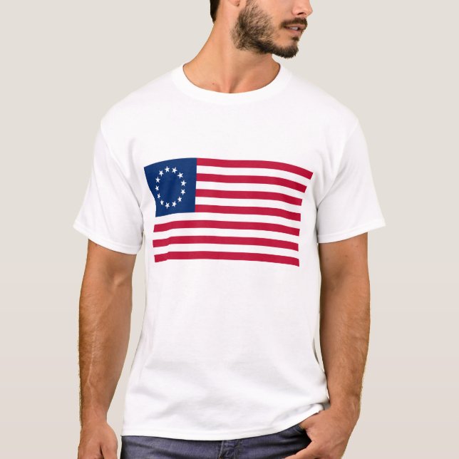 T-shirt Betsy Ross Flag Design - USA American (Devant)
