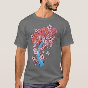 T-shirt Betta fish avec poisson siamois combattant et Saku