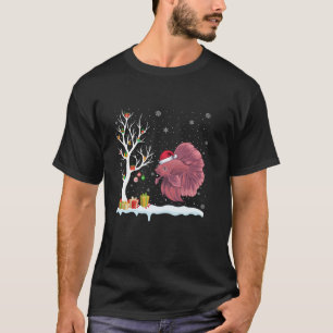 T-shirt Betta Fish Santa Hat Festif Arbre Lumière Noël