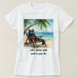 T-shirt Better Life at The Beach Amoureux de les chats