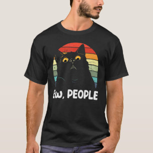 T-shirt Beurk les gens Black Cat pour femmes hommes drôle