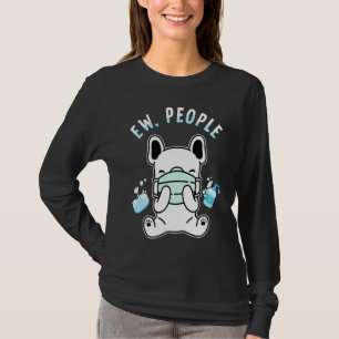 T-shirt Beurk les gens Chien portant un masque de protec