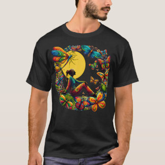 T-shirt Beurre Artistique de la fougère d'insectes pour Na