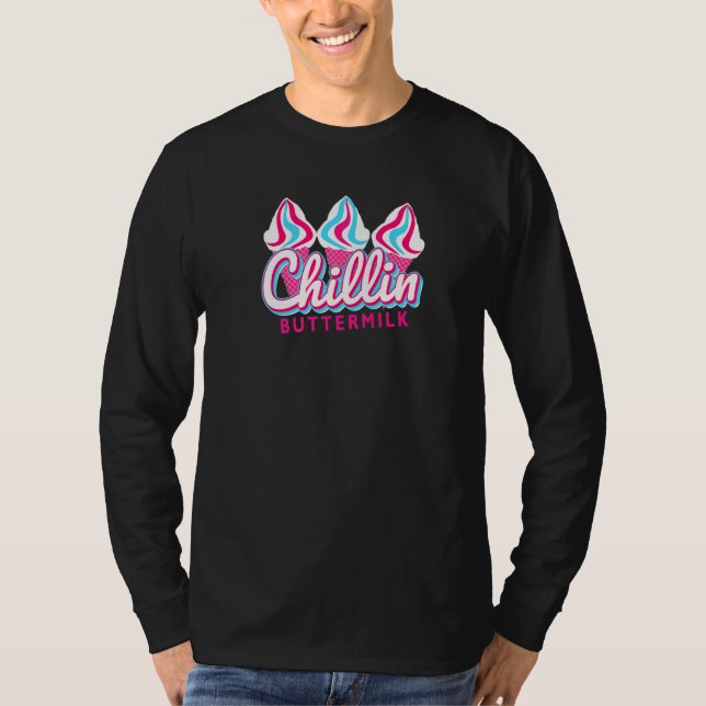 T-shirt Beurre Chillin Crème glacée Pop Art Buttermilk Co (Devant)