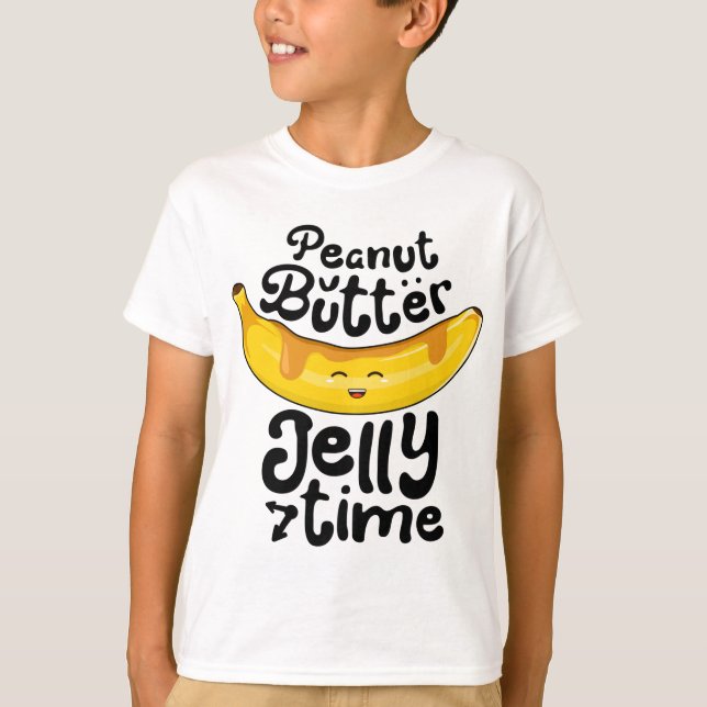 T-shirt Beurre d'arachide banane Jelly Temps Drôle Fruit s (Devant)