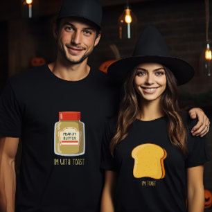 T-shirt Beurre d'arachide Je suis avec toast drôles couple