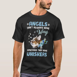 T-shirt Beurre de chat mignon Fleurs Anges ne toujours H