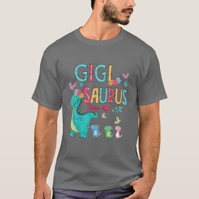 T-shirt Beurre de Fleur Gigisaurus Dinosaur Mère de Mère (Devant)