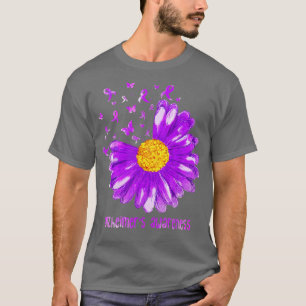T-shirt Beurre de marguerite violet Ruban d'Alzheimer Laur
