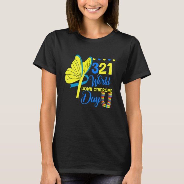 T-shirt Beurre de sensibilisation au syndrome de Down 21 m (Devant)
