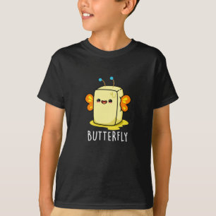 T-shirt Beurre Drôle Papillon Avec Ailes Pun Dark BG