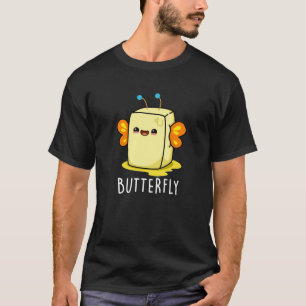 T-shirt Beurre Drôle Papillon Avec Ailes Pun Dark BG
