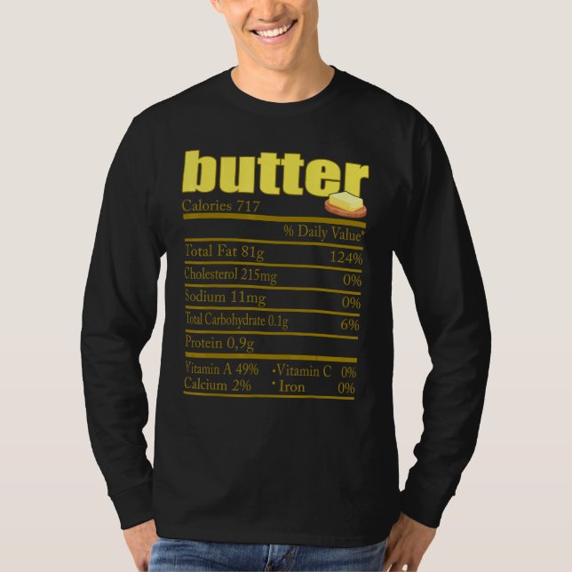 T-shirt Beurre Valeur nutritive Thanksgiving Noël (Devant)