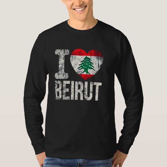 T-shirt Beyrouth Liban Drapeau libanais J'aime Beyrouth (Devant)