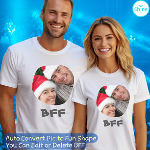 T-shirt BFF Créez votre propre photo personnalisée Texte p