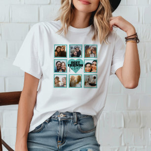 T-shirt BFF Insta Photo Collage Coeur Turquoise