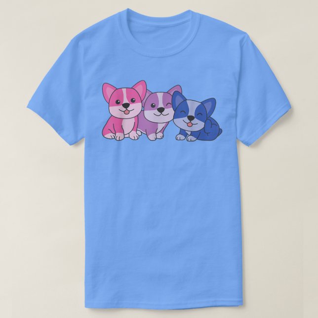 T-shirt Bi Flag Pride Chiens Lgbtq Bi Corgi (Design devant)