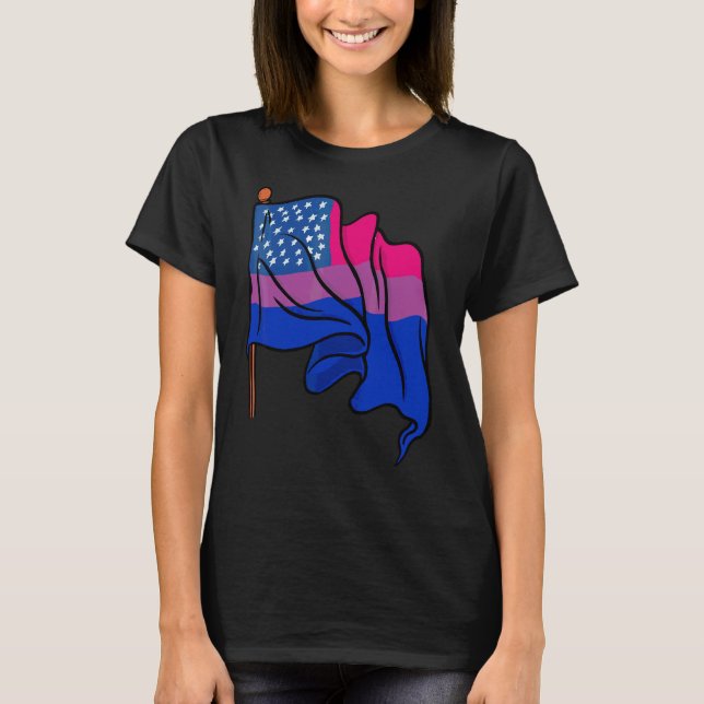 T-shirt Bi Pride Mois Us Drapeau Bisexuel Drapeau Queer Lg (Devant)