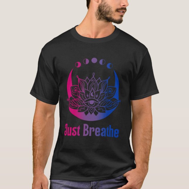 T-shirt Bi Pride Subtle Bisexual LGBTQ Gay Pride Yoga Moon (Devant)