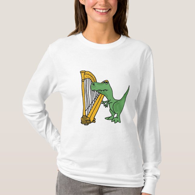 T-shirt BI T-Rex jouant la chemise d'harpe (Devant)