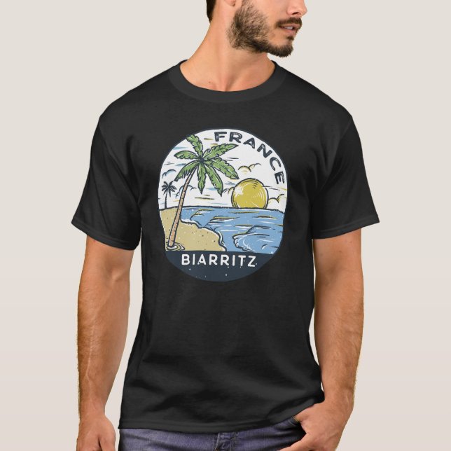 T-shirt Biarritz France Vintage (Devant)