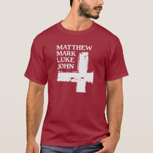 T-SHIRT BIBLE - 4 ÉVANGILES - MATTHEW MARK LUKE JOHN - J