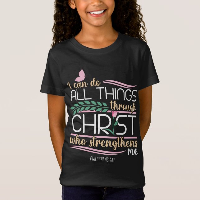 T-Shirt Bible chrétienne contre Philippiens 4:13 (Devant)