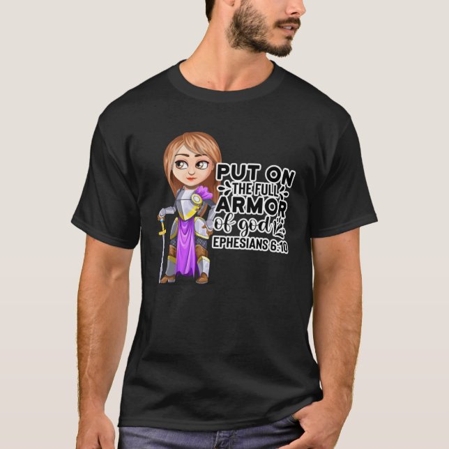 T-shirt Bible chrétienne Motivation Armure de Dieu Ephésie (Devant)