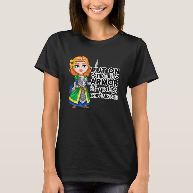 T-shirt Bible chrétienne Motivation Armure de Dieu Ephésie (Devant)