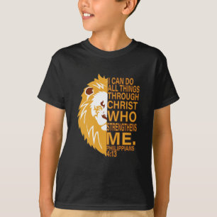 T-shirt Bible chrétienne Verse Lion Head Je peux faire tou
